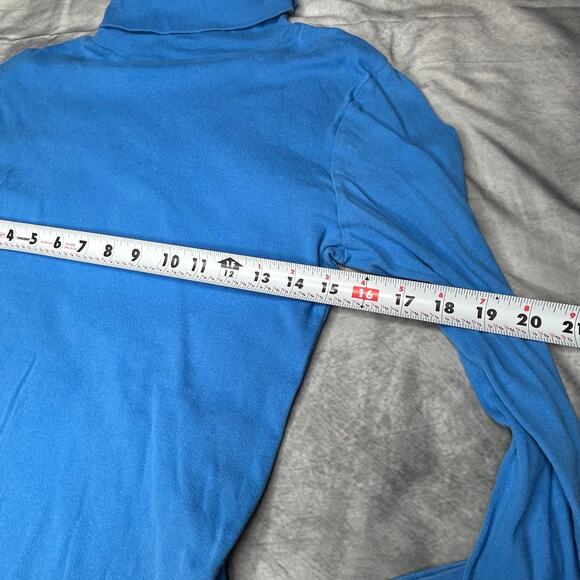 Lot 3 Long Sleeved Tops S Women Layering Turtleneck Blue Navy Gray Cotton Winter - Picture 6 of 11